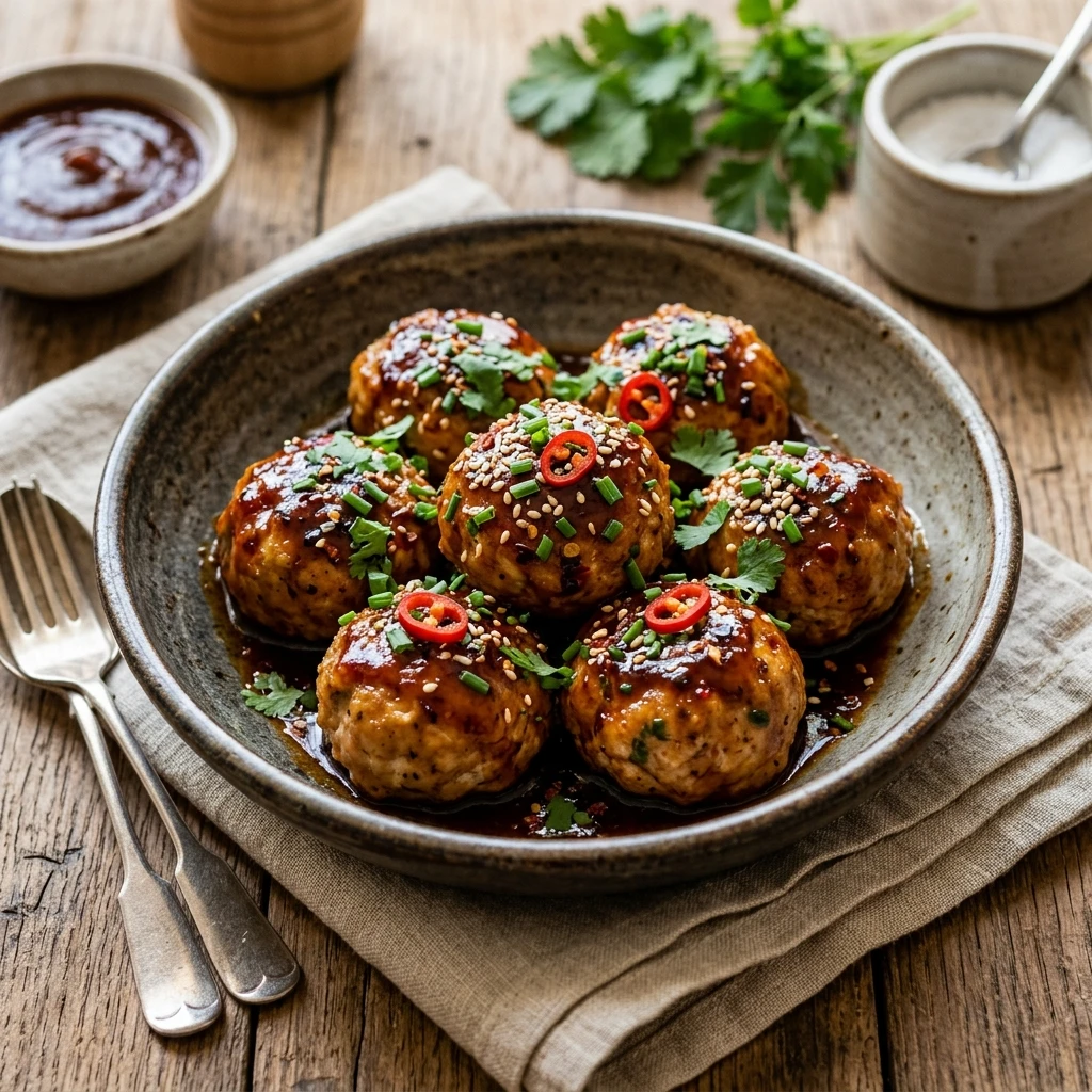 BBQ Glazed Chicken Meatballs