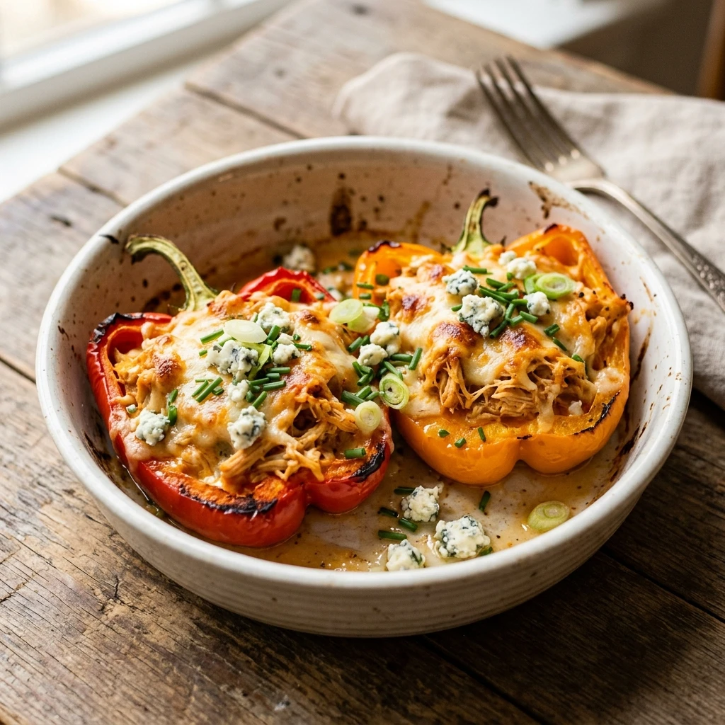 Buffalo Chicken Stuffed Peppers