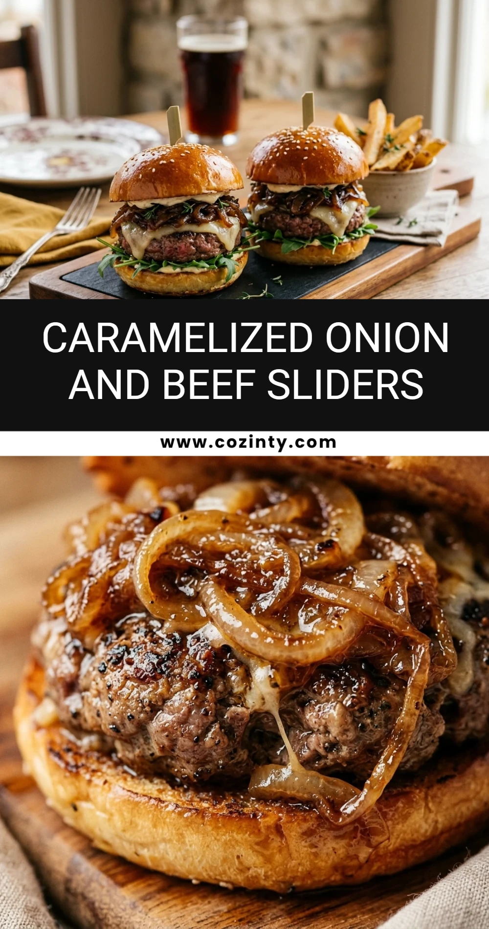 Caramelized Onion And Beef Sliders