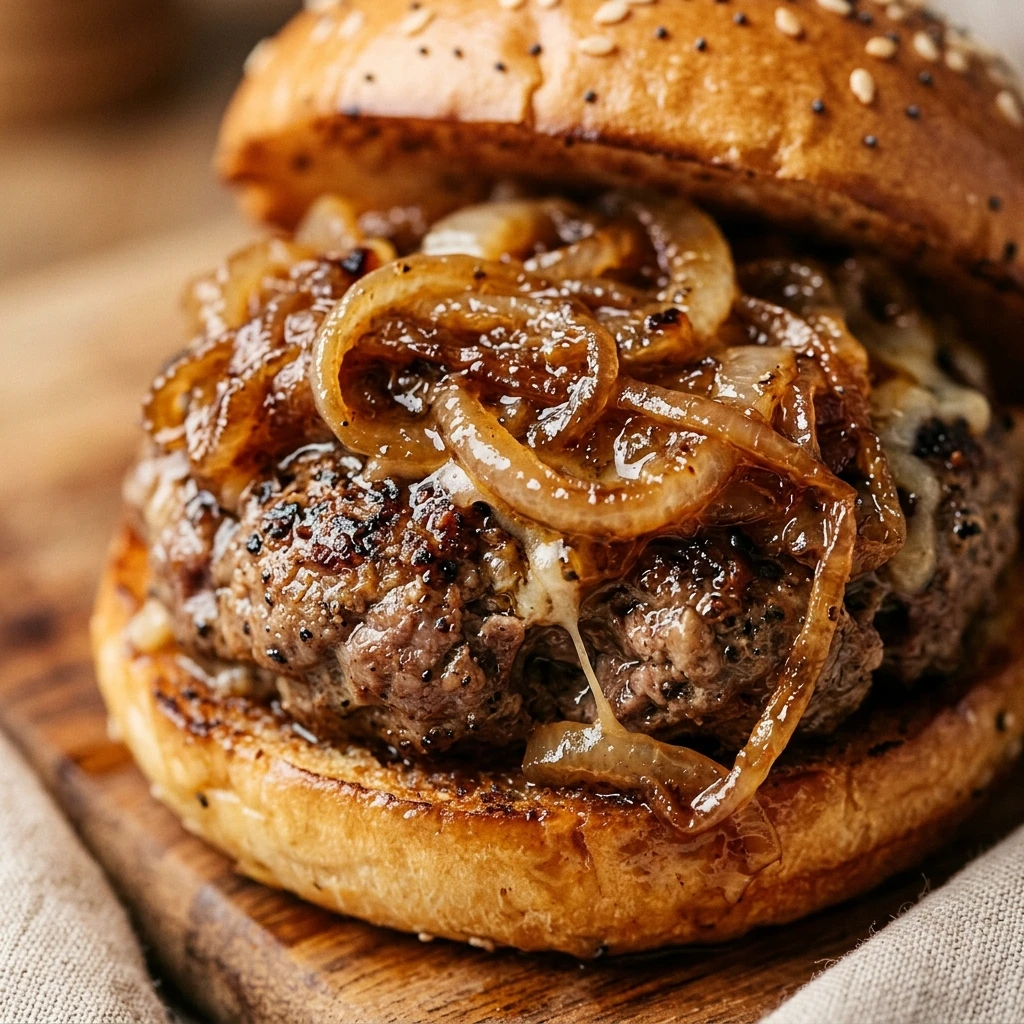 Caramelized Onion And Beef Sliders
