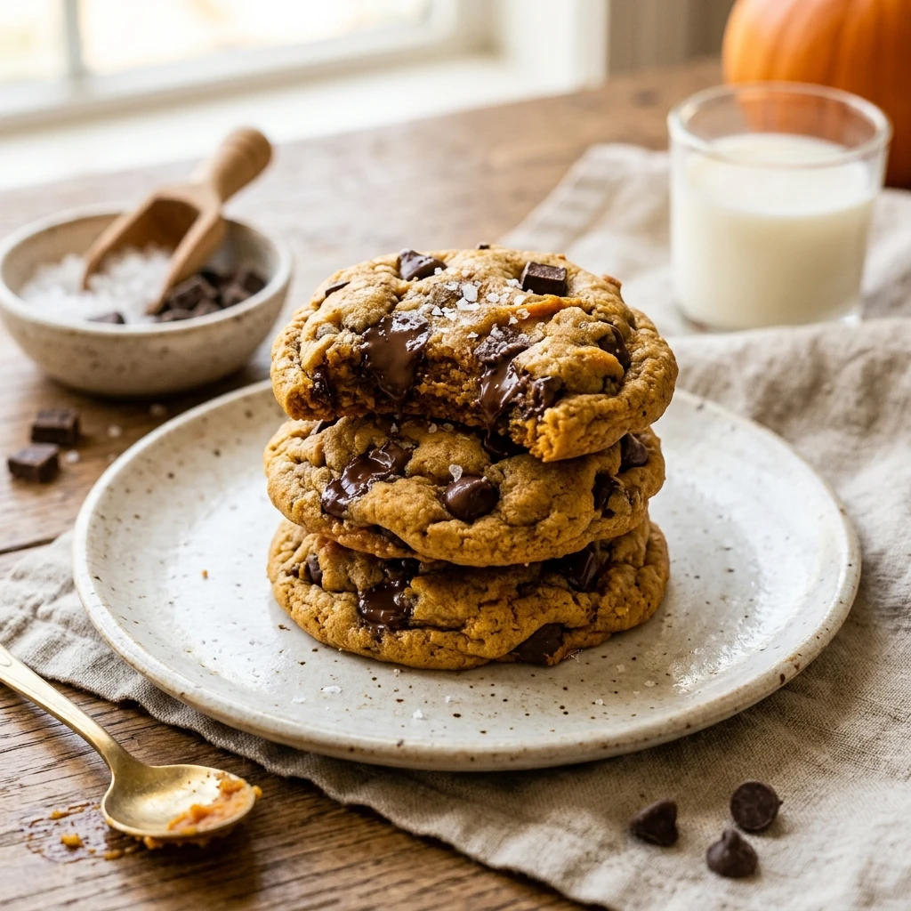 Chewy Pumpkin Chocolate Chip Cookies