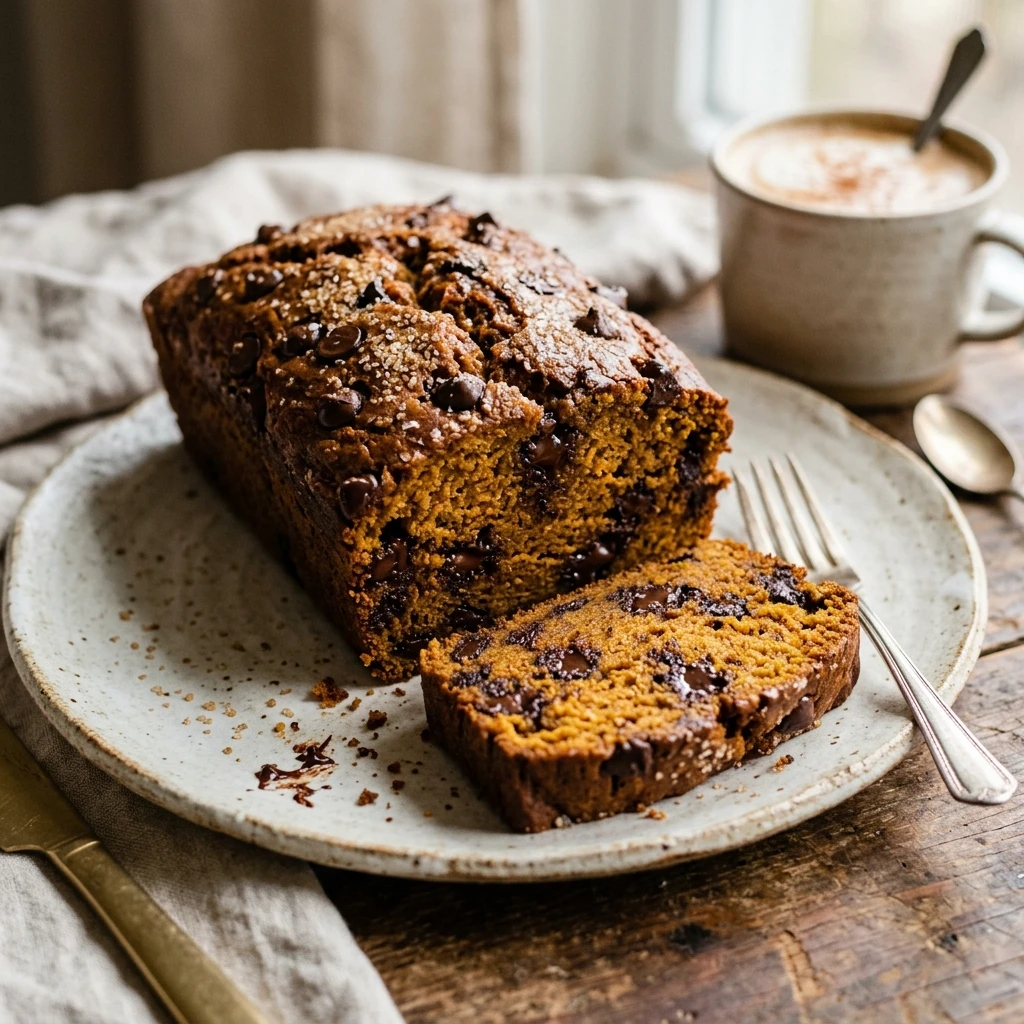Chocolate Chip Pumpkin Bread Loaf