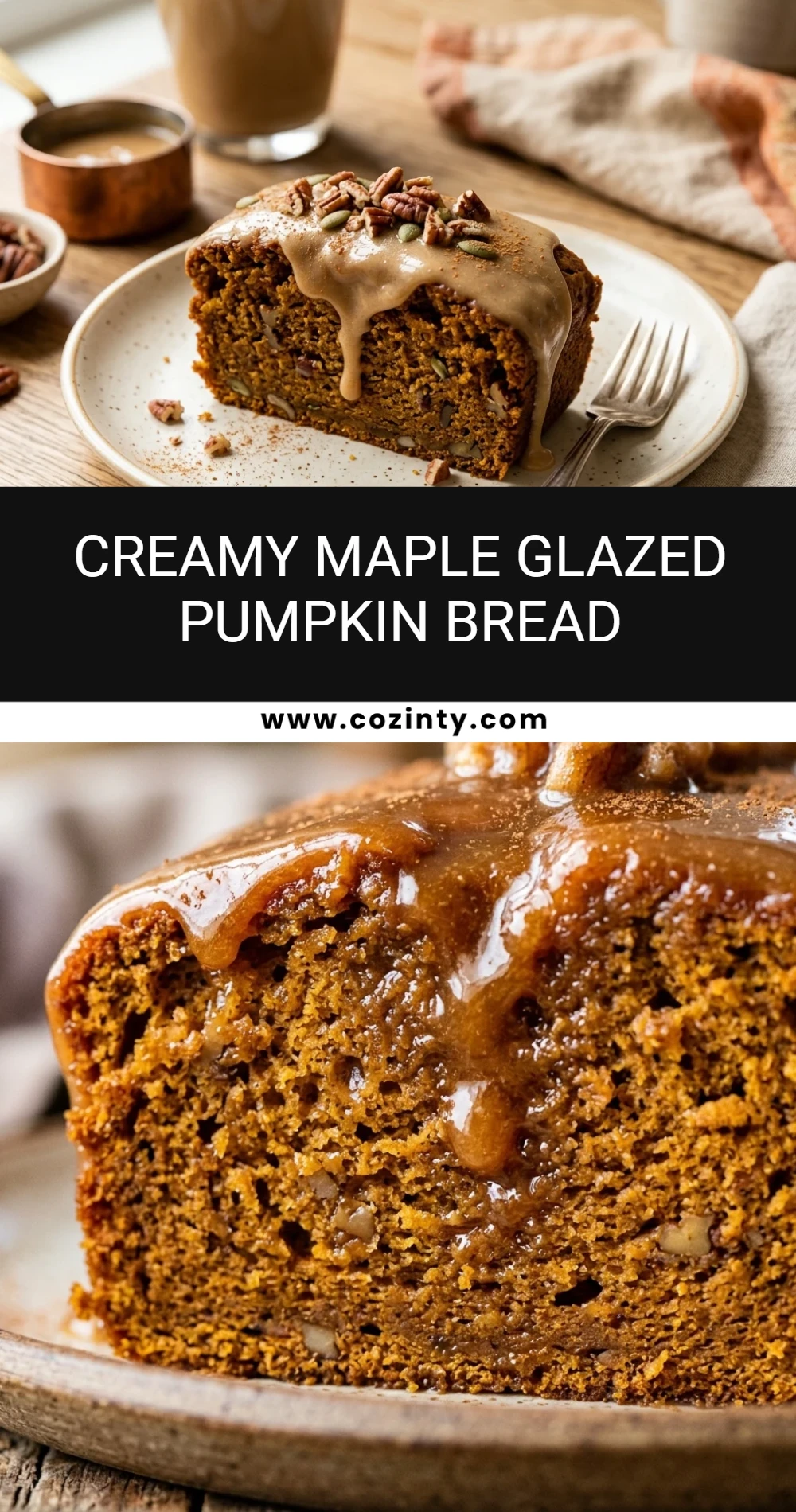 Creamy Maple Glazed Pumpkin Bread