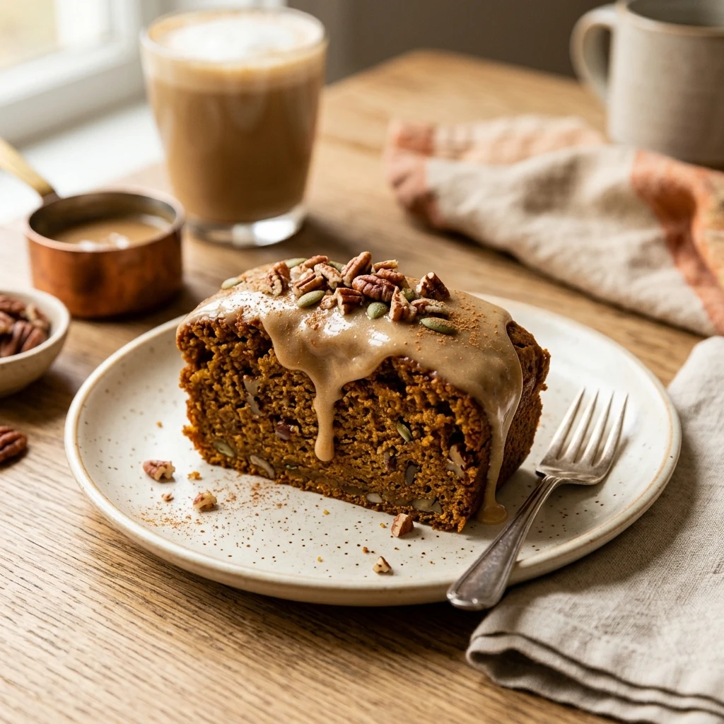 Creamy Maple Glazed Pumpkin Bread