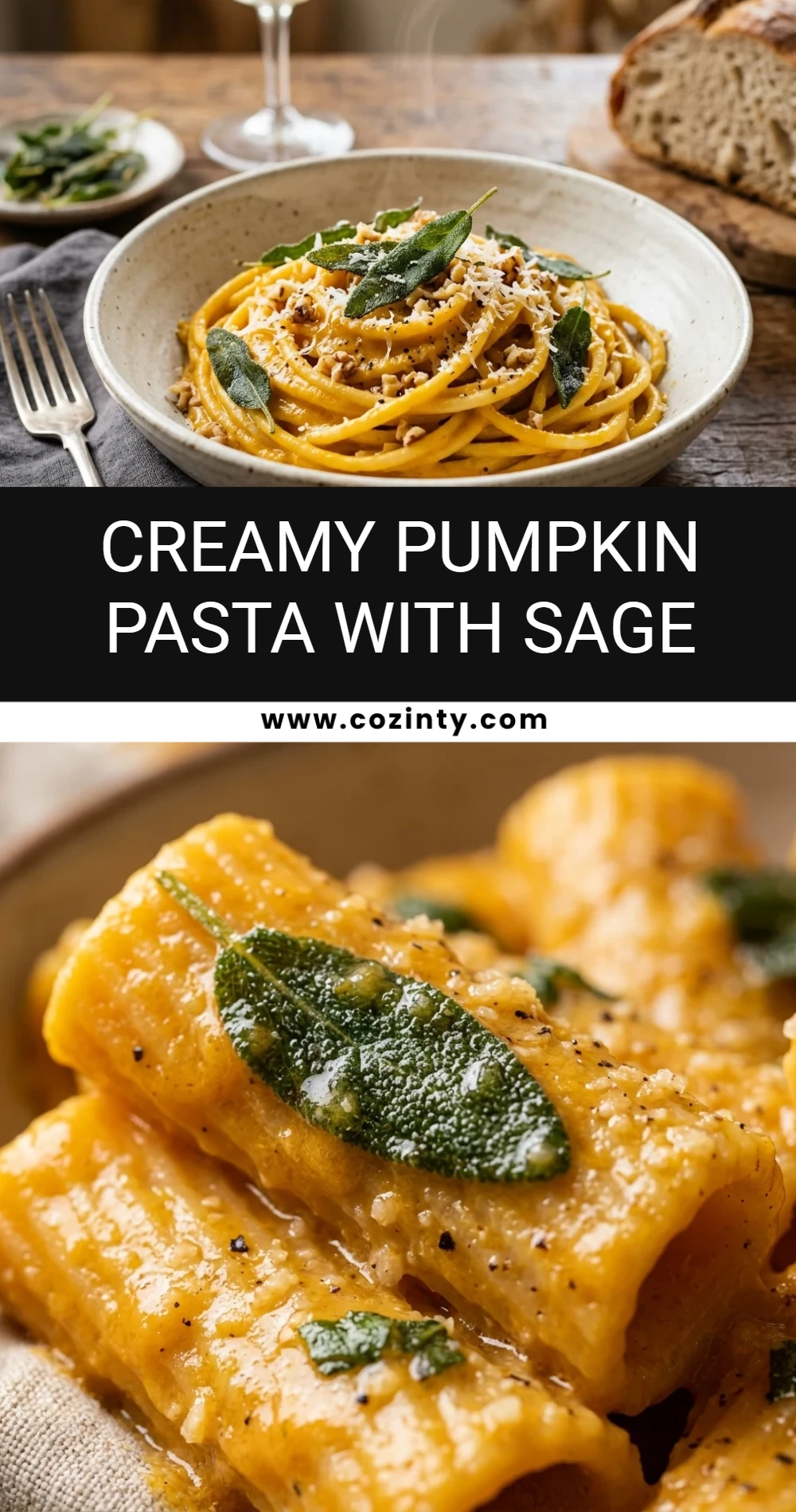 Creamy Pumpkin Pasta With Sage