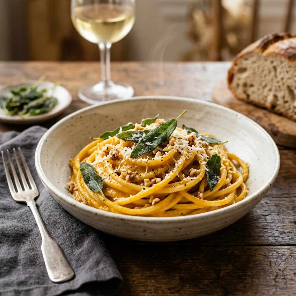 Creamy Pumpkin Pasta With Sage