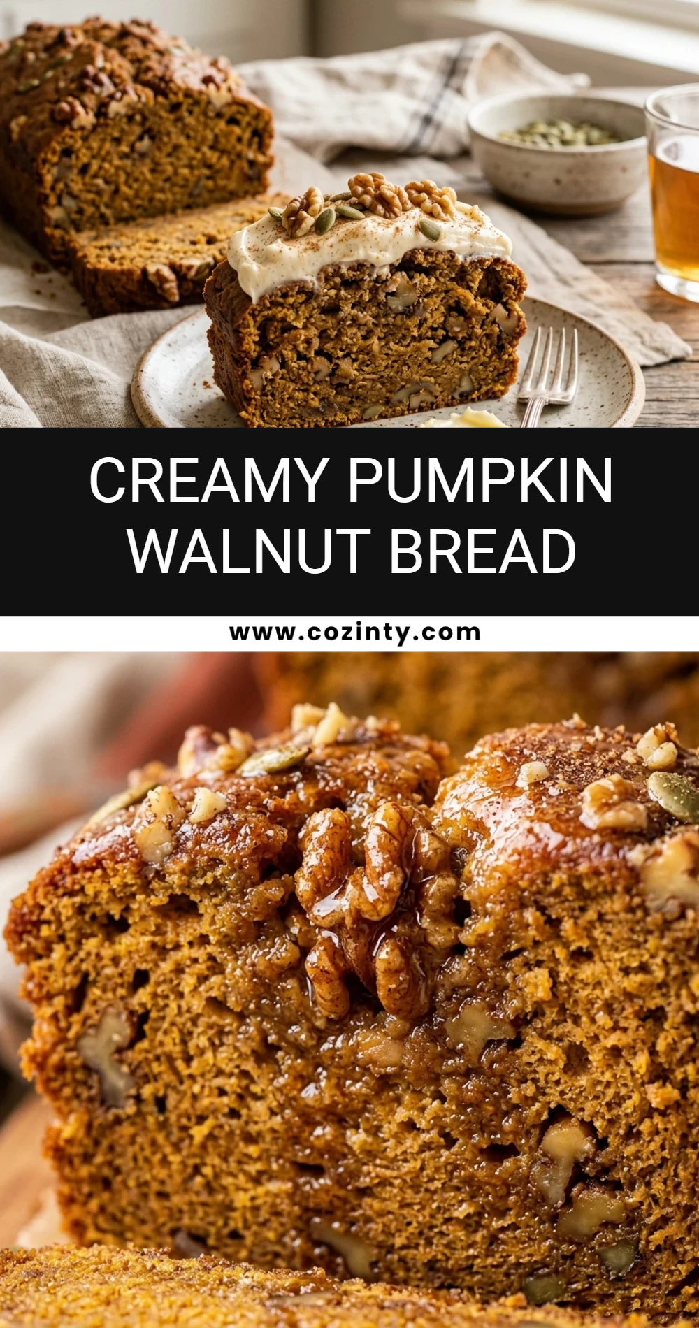 Creamy Pumpkin Walnut Bread