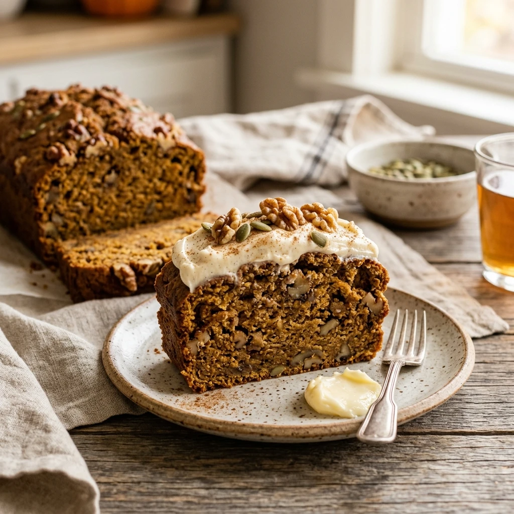 Creamy Pumpkin Walnut Bread