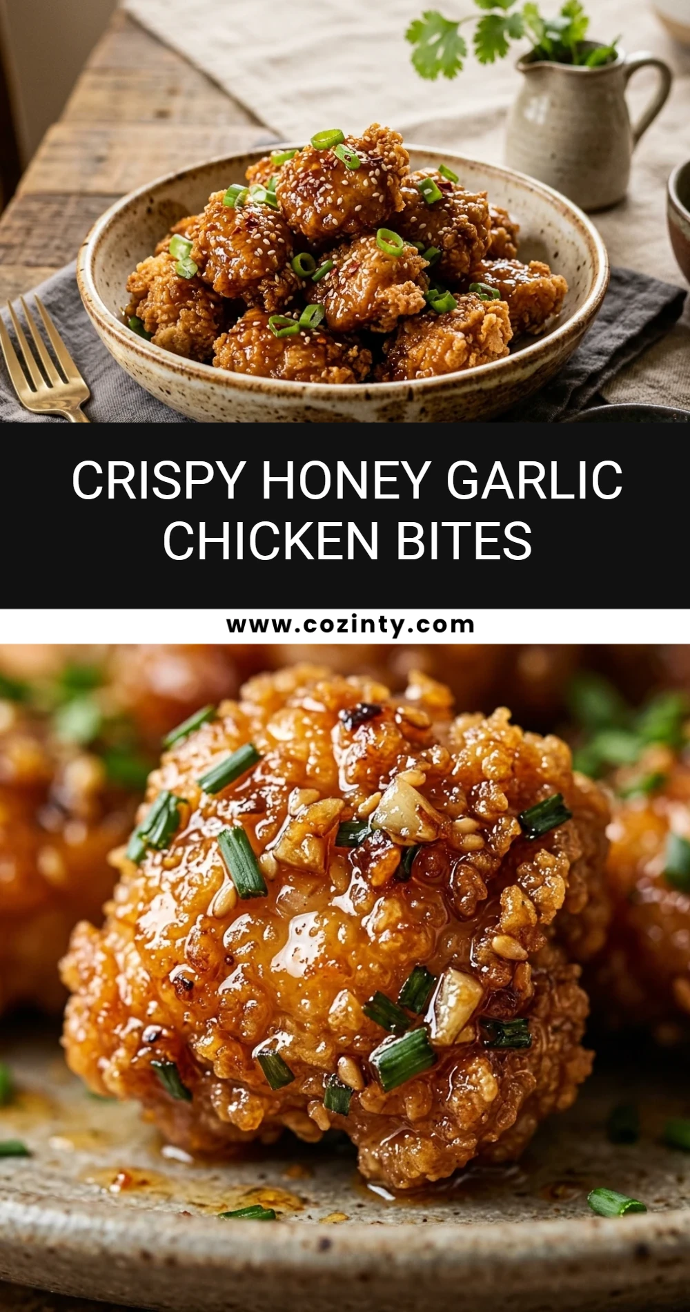 Crispy Honey Garlic Chicken Bites