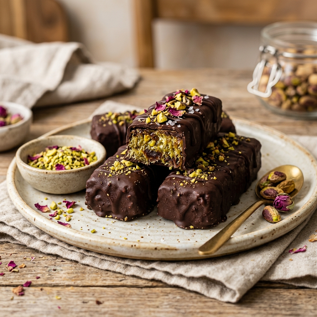 Dubai Chocolate Protein Bars Homemade