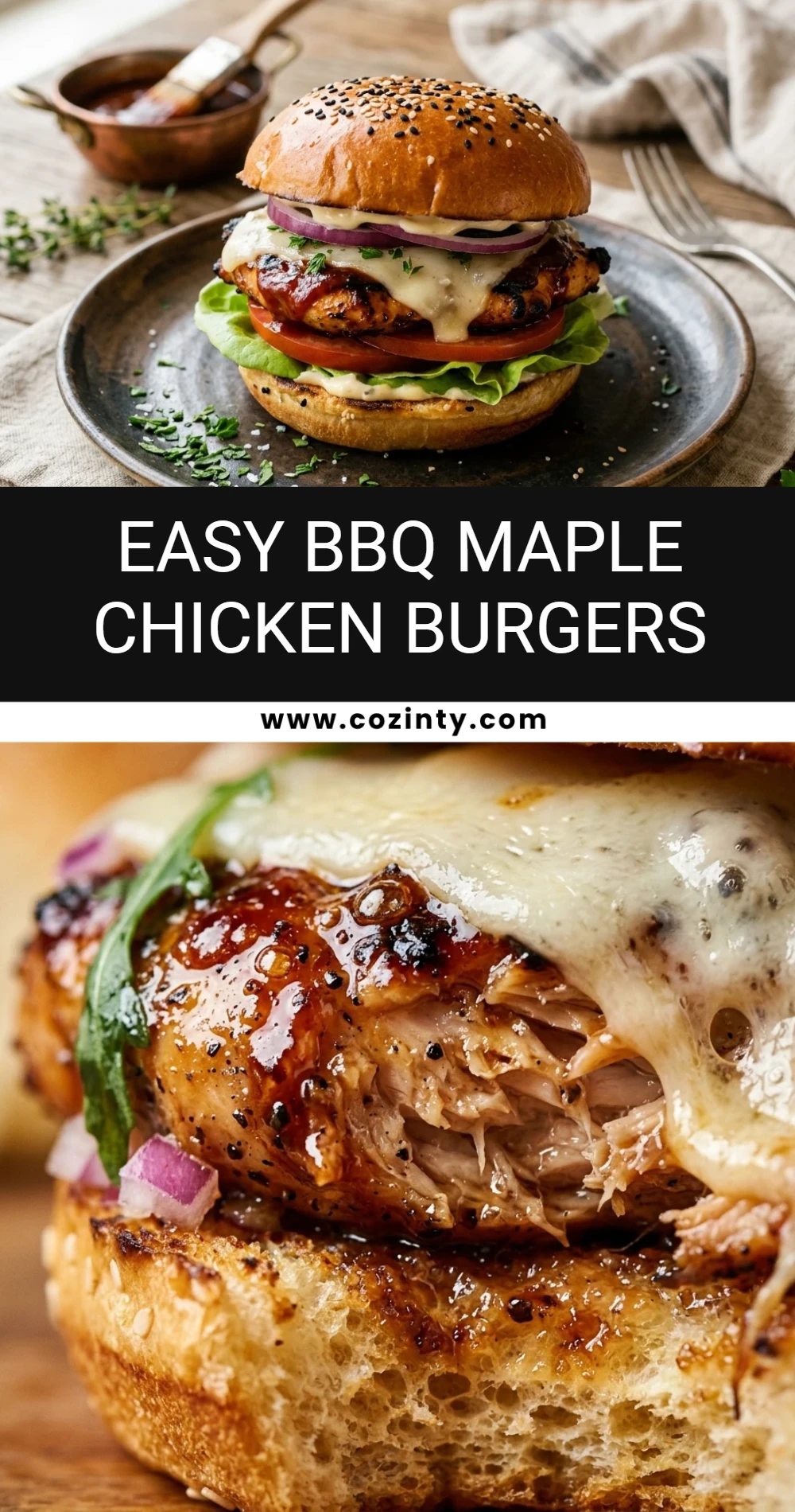 Easy BBQ Maple Chicken Burgers