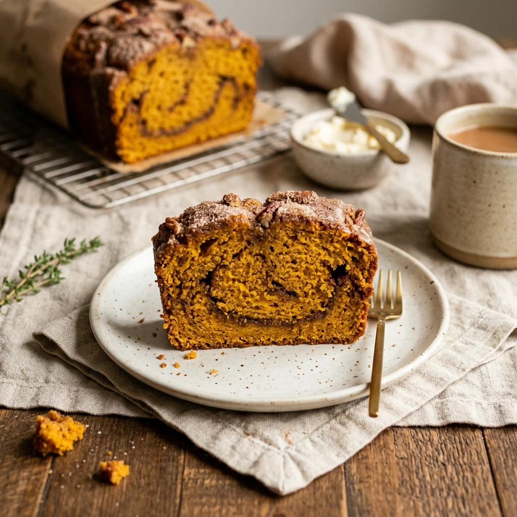 Easy Cinnamon Swirl Pumpkin Bread