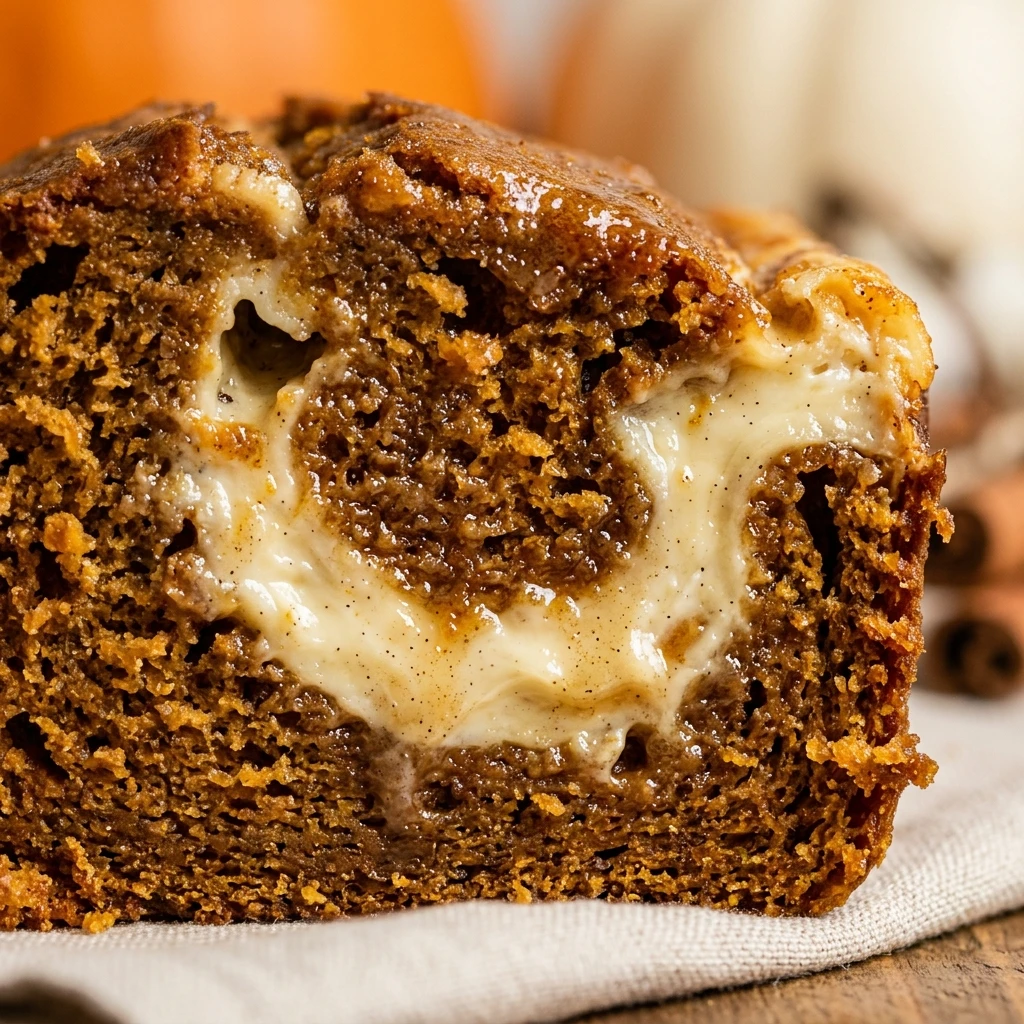 Easy Cream Cheese Swirled Pumpkin Bread