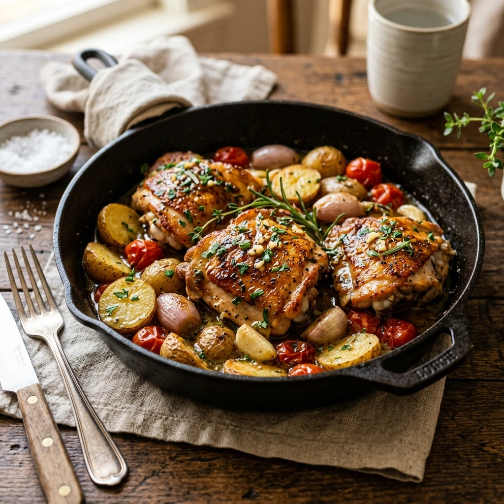 Easy Garlic Herb Chicken Skillet