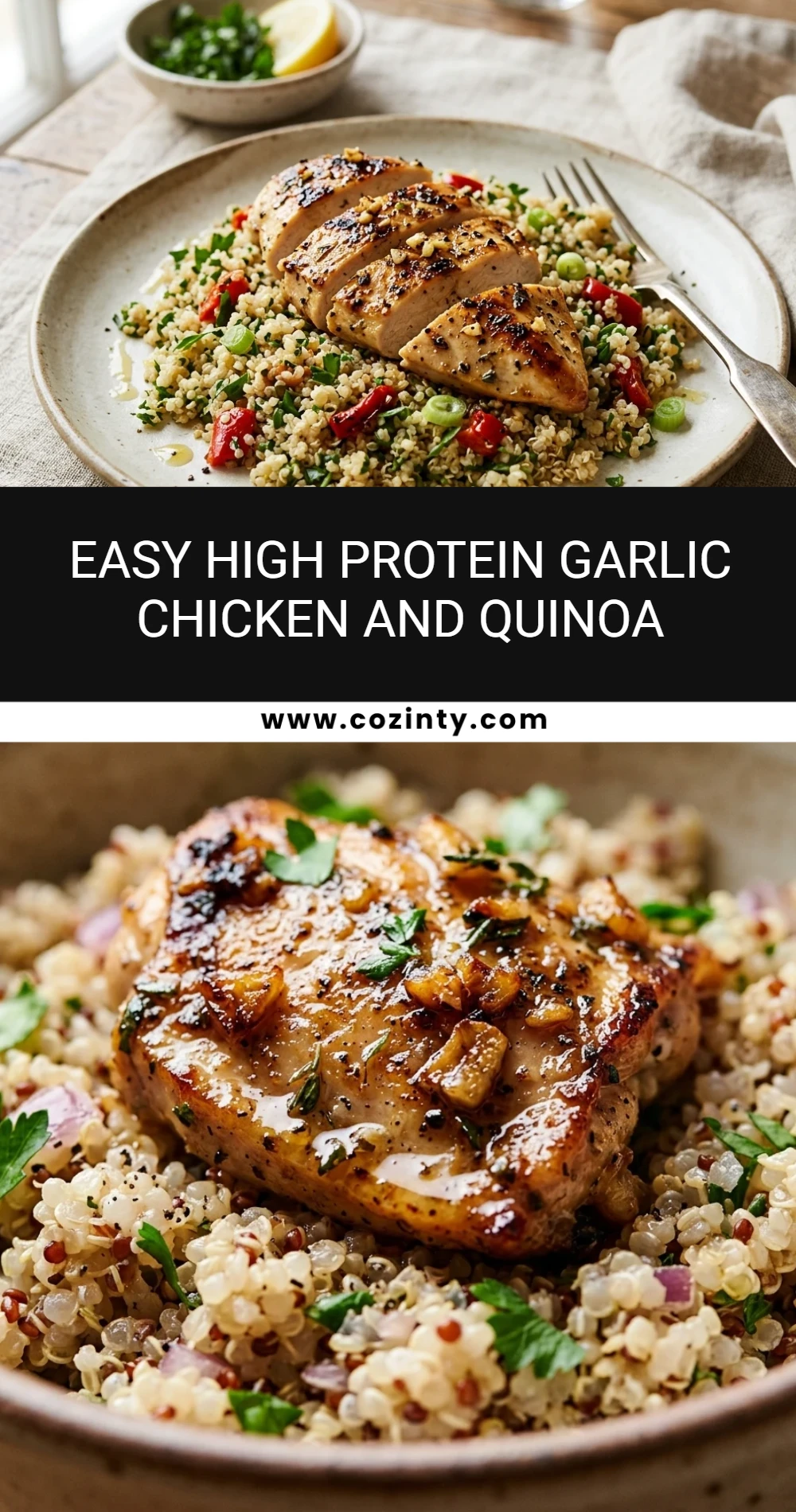 Easy High Protein Garlic Chicken And Quinoa