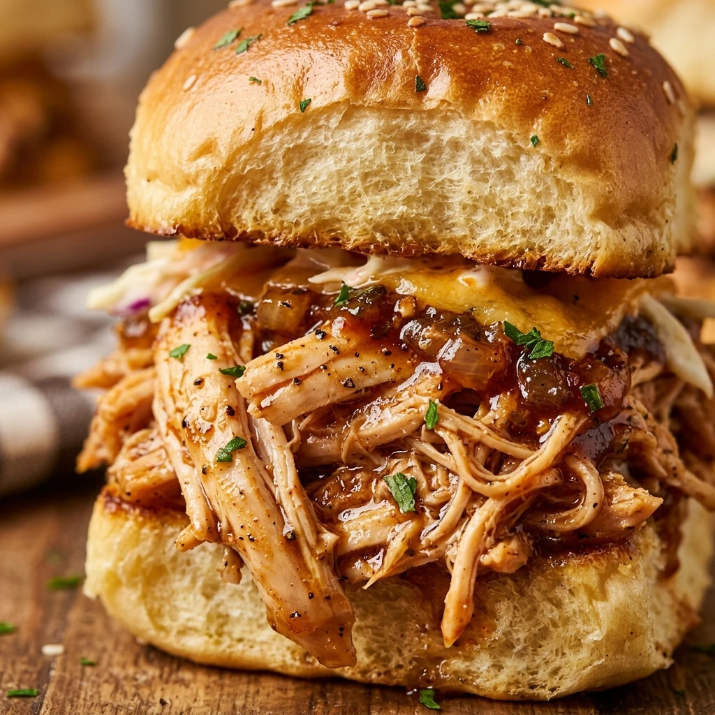 Easy Shredded Chicken Sliders