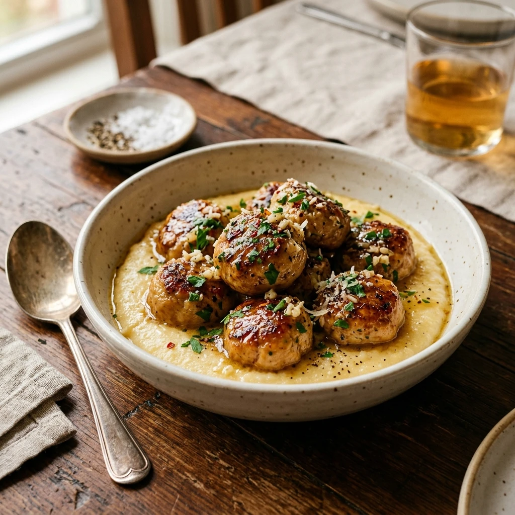 Garlic Butter Chicken Meatballs