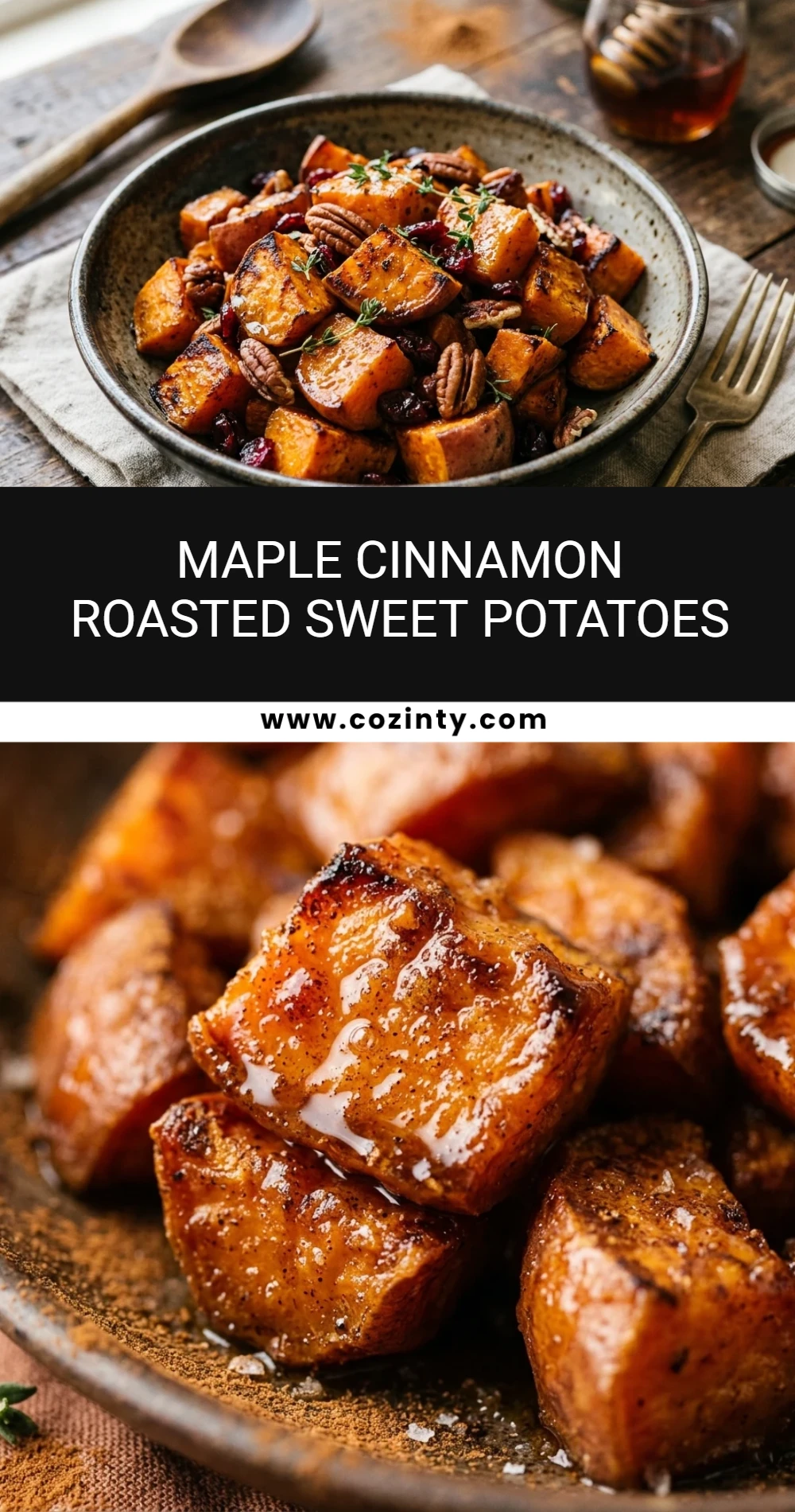 Maple Cinnamon Roasted Sweet Potatoes