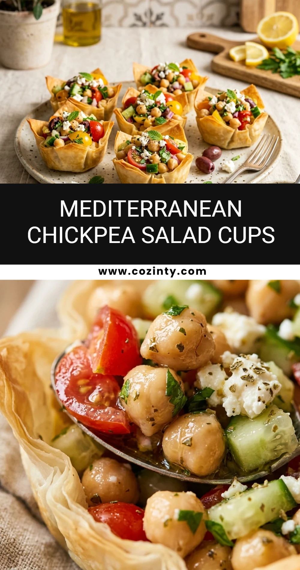 Mediterranean Chickpea Salad Cups