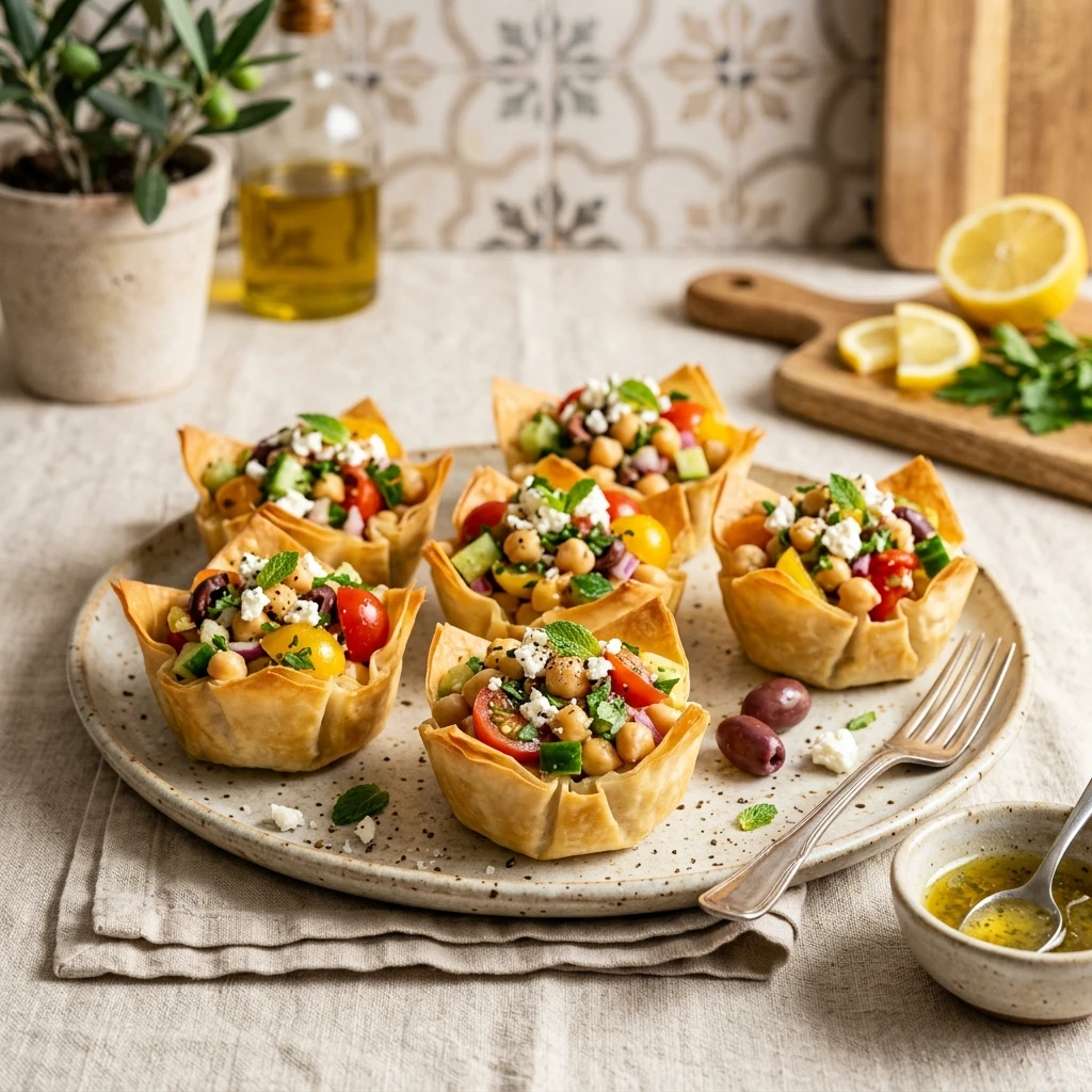 Mediterranean Chickpea Salad Cups