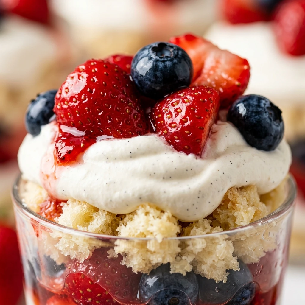 Patriotic Berry Shortcake Cups