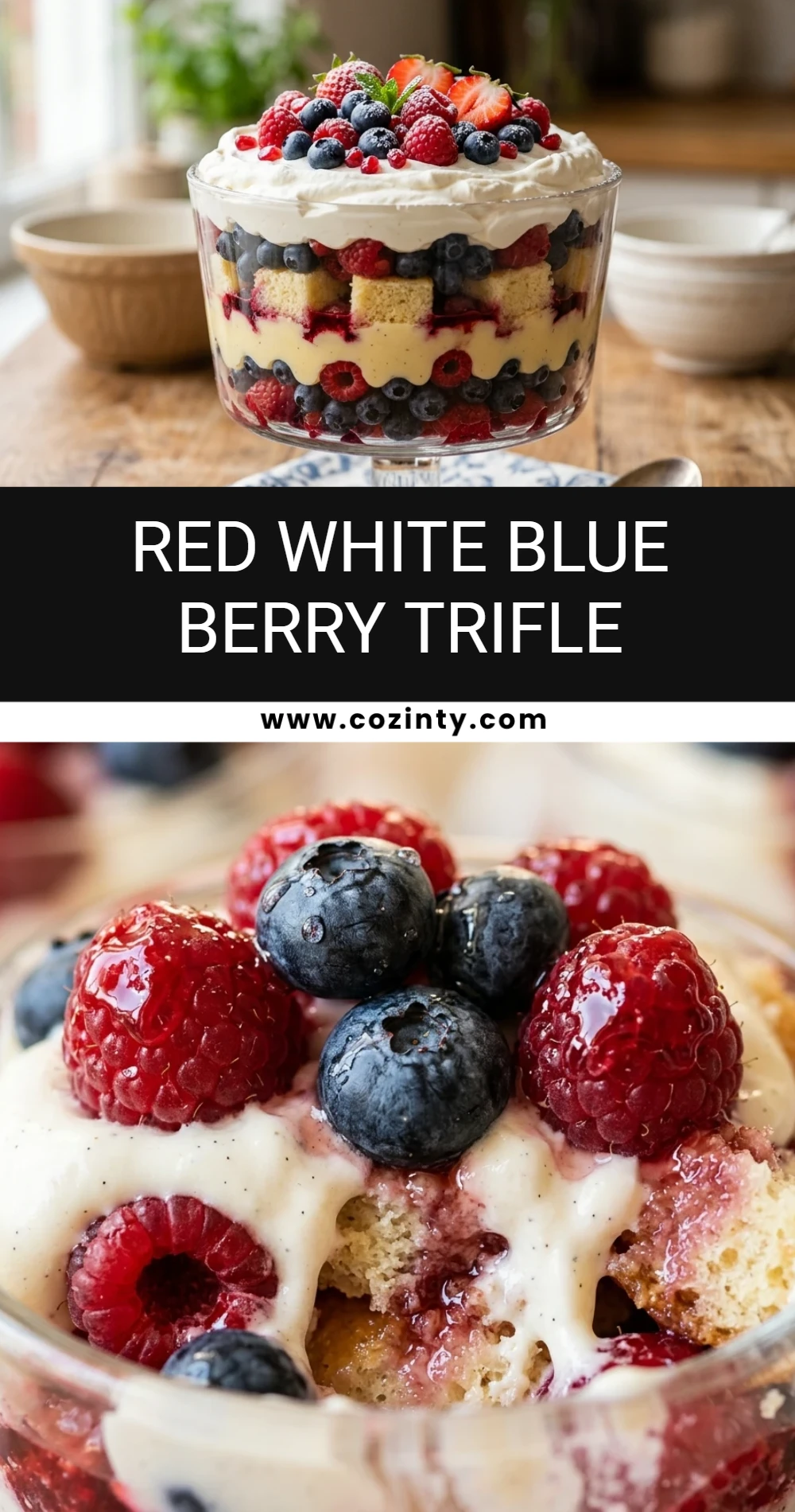 Red White Blue Berry Trifle