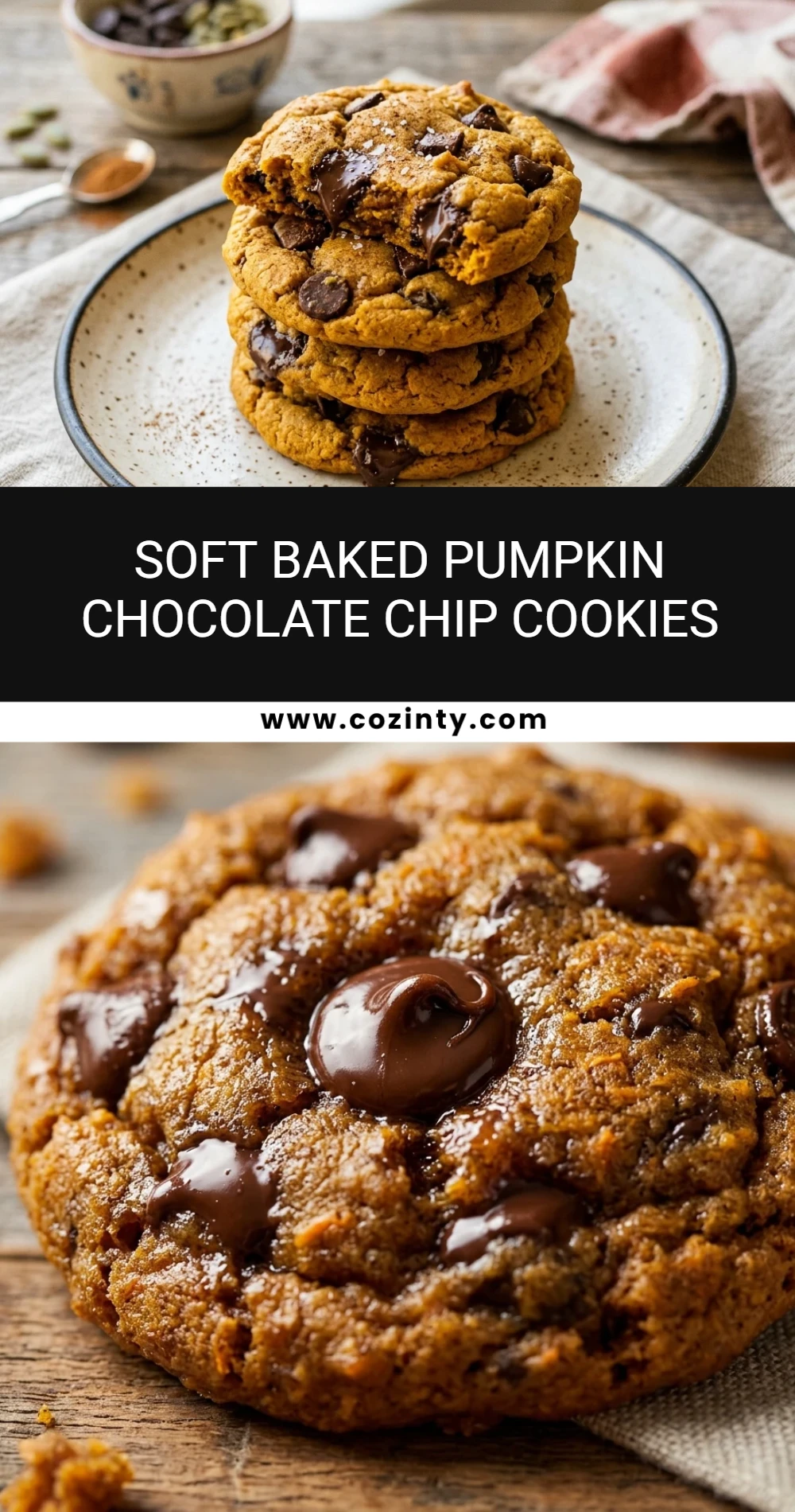 Soft Baked Pumpkin Chocolate Chip Cookies